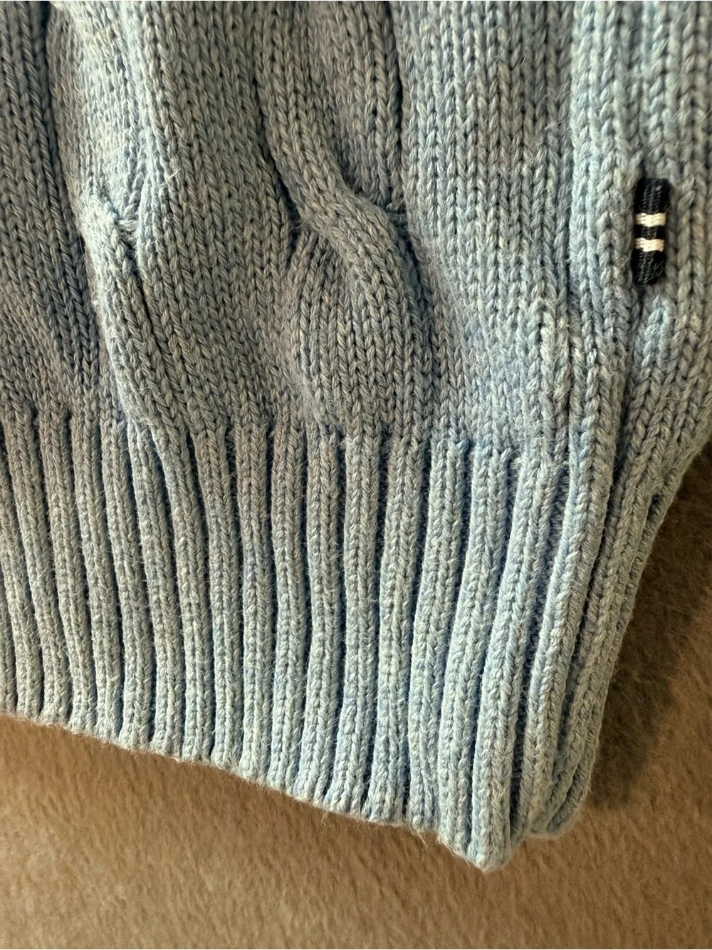 Nautica - Men's Light Blue Cable Knit Crewneck Sweater